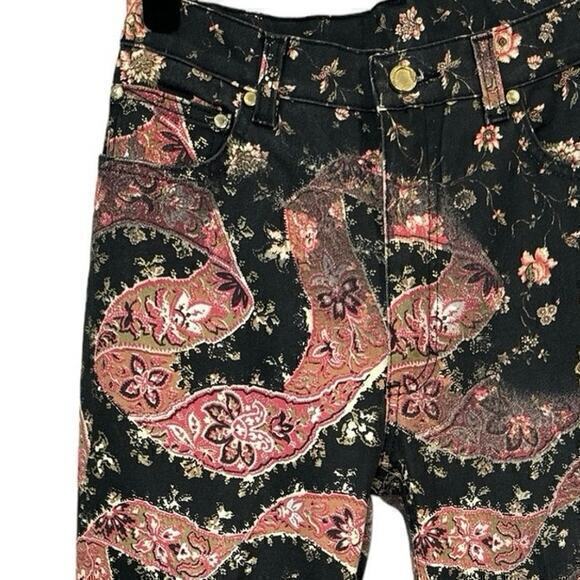 Rare Roberto Cavalli Floral Ribbon Coated Jeans Size XS - Picture 10 of 11